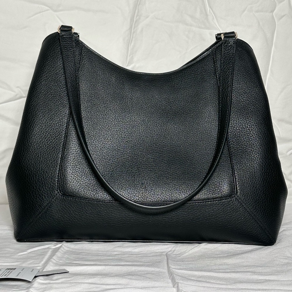Kate Spade Black Pebbled Leather Triple Compartment Shoulder Bag - Picture 3 of 16